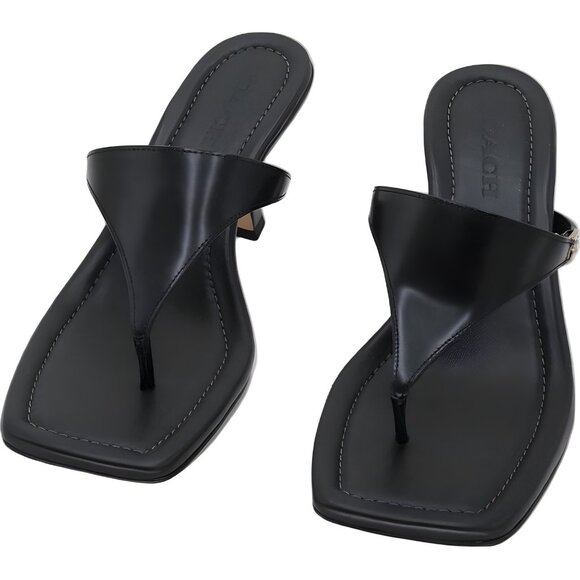 Coach Heritage Hardware Kitten Heel Thong Sandal Black US 8.5M EU 39 - Picture 5 of 6